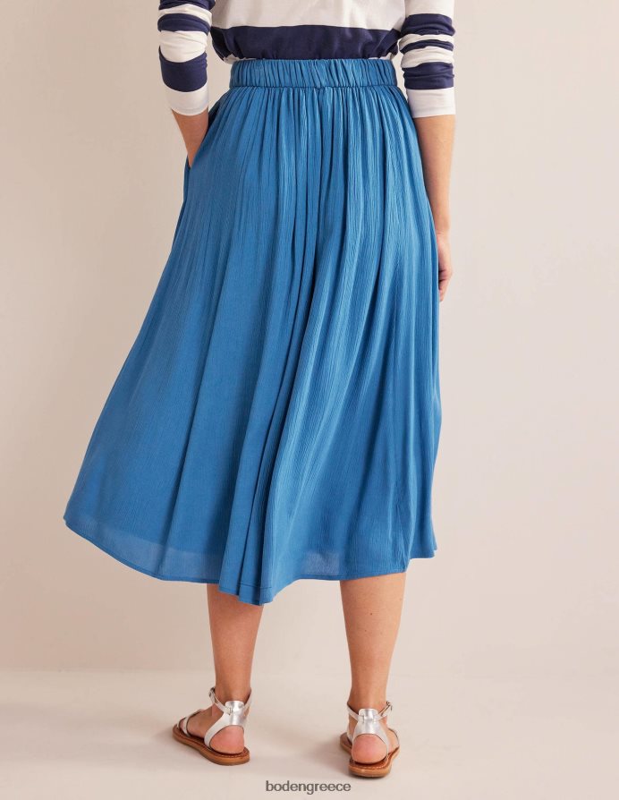 γαλάζιο του Αιγαίου είδη ένδυσης midi τσαλακωμένη φούστα Boden γυναίκες 464PH81799