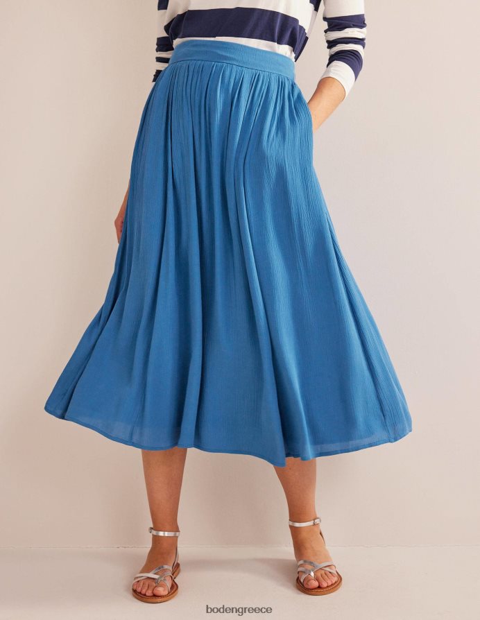 γαλάζιο του Αιγαίου είδη ένδυσης midi τσαλακωμένη φούστα Boden γυναίκες 464PH81799