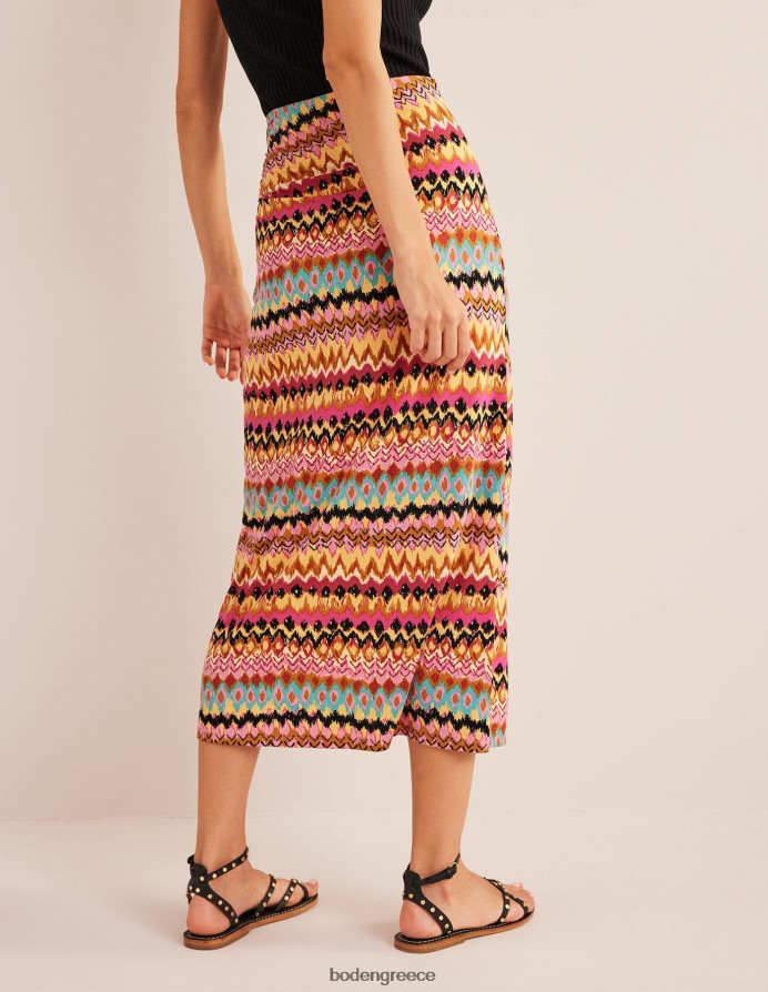 multi & ανάγλυφη ikat είδη ένδυσης μίντι φούστα ζέρσεϊ με σπαστό στο πλάι Boden γυναίκες 464PH82571