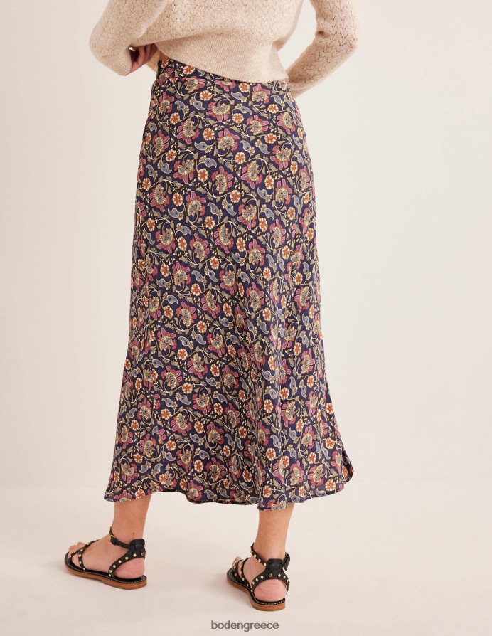nightshadow & block paisley είδη ένδυσης midi φούστα cecelia Boden γυναίκες 464PH82595