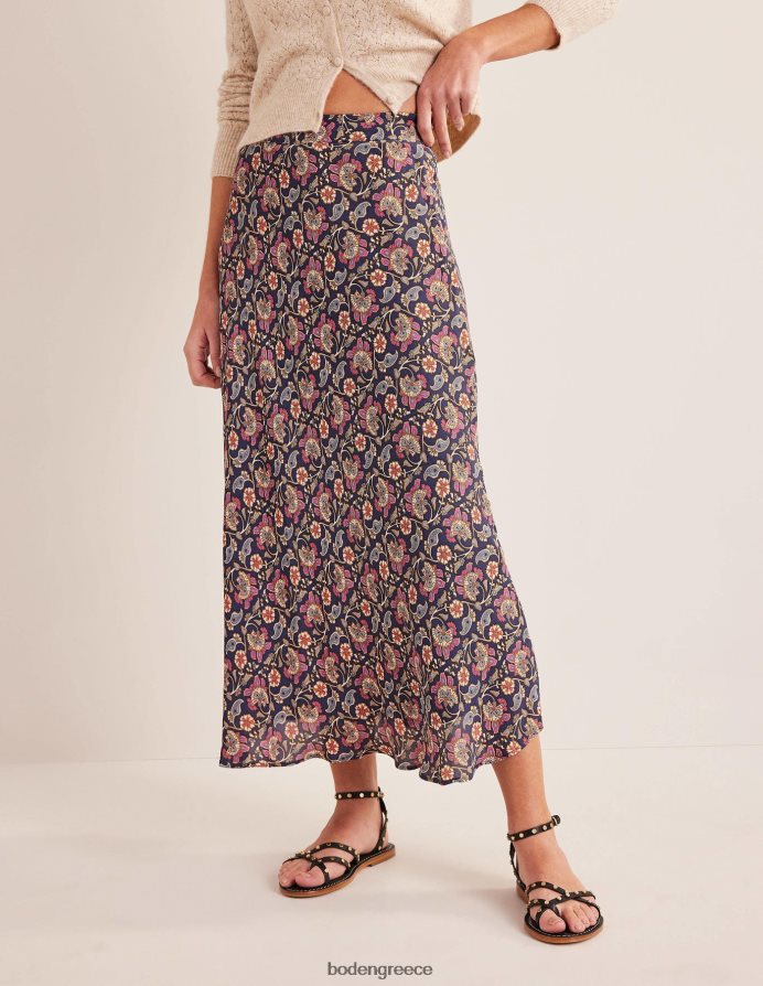 nightshadow & block paisley είδη ένδυσης midi φούστα cecelia Boden γυναίκες 464PH82595