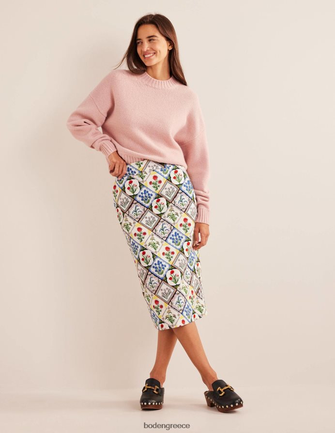 ελεφαντόδοντο & άγριο μπλε κουδούνι είδη ένδυσης βαμβακερή φούστα pencil Boden γυναίκες 464PH81111