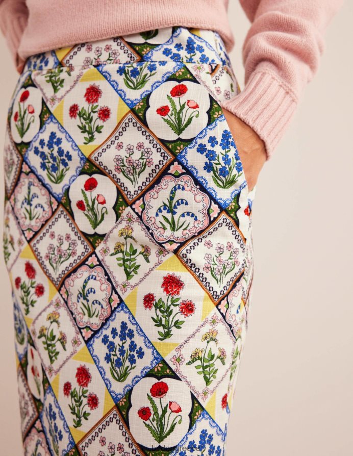 ελεφαντόδοντο & άγριο μπλε κουδούνι είδη ένδυσης βαμβακερή φούστα pencil Boden γυναίκες 464PH81111