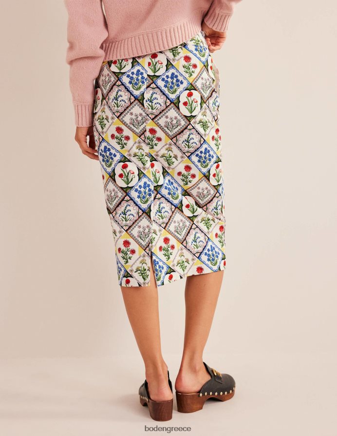 ελεφαντόδοντο & άγριο μπλε κουδούνι είδη ένδυσης βαμβακερή φούστα pencil Boden γυναίκες 464PH81111