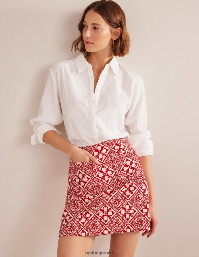 poinsettia & block pome είδη ένδυσης υφή α-γραμμή μίνι Boden γυναίκες 464PH81225