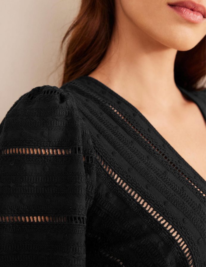 μαύρος είδη ένδυσης υφαντό μίντι φόρεμα ζέρσεϊ Boden γυναίκες 464PH81013