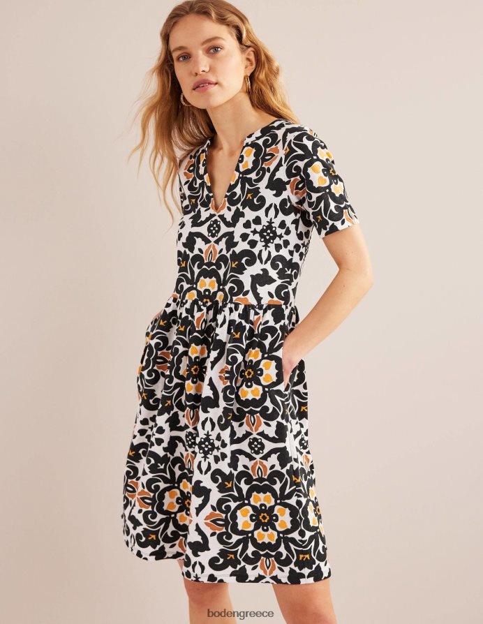 μαύρο & πλούσιο πόμο είδη ένδυσης φόρεμα ζέρσεϊ με εύκολη εγκοπή Boden γυναίκες 464PH81014