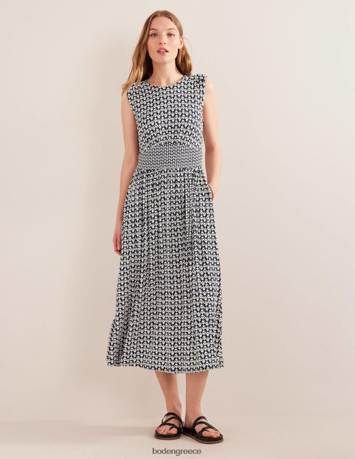 γαλλικό ναυτικό και ποπ τουλίπα είδη ένδυσης μίντι φόρεμα ζέρσεϊ με λεπτομέρεια στη μέση Boden γυναίκες 464PH81017