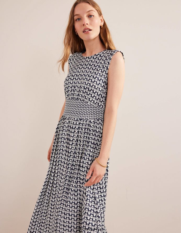 γαλλικό ναυτικό και ποπ τουλίπα είδη ένδυσης μίντι φόρεμα ζέρσεϊ με λεπτομέρεια στη μέση Boden γυναίκες 464PH81017