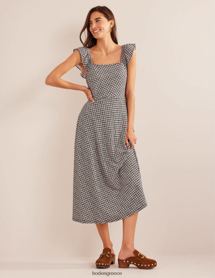 μαύρο & ανθισμένο μπουμπούκι είδη ένδυσης μίντι φόρεμα ζέρσεϊ με λεπτομέρεια Boden γυναίκες 464PH81021