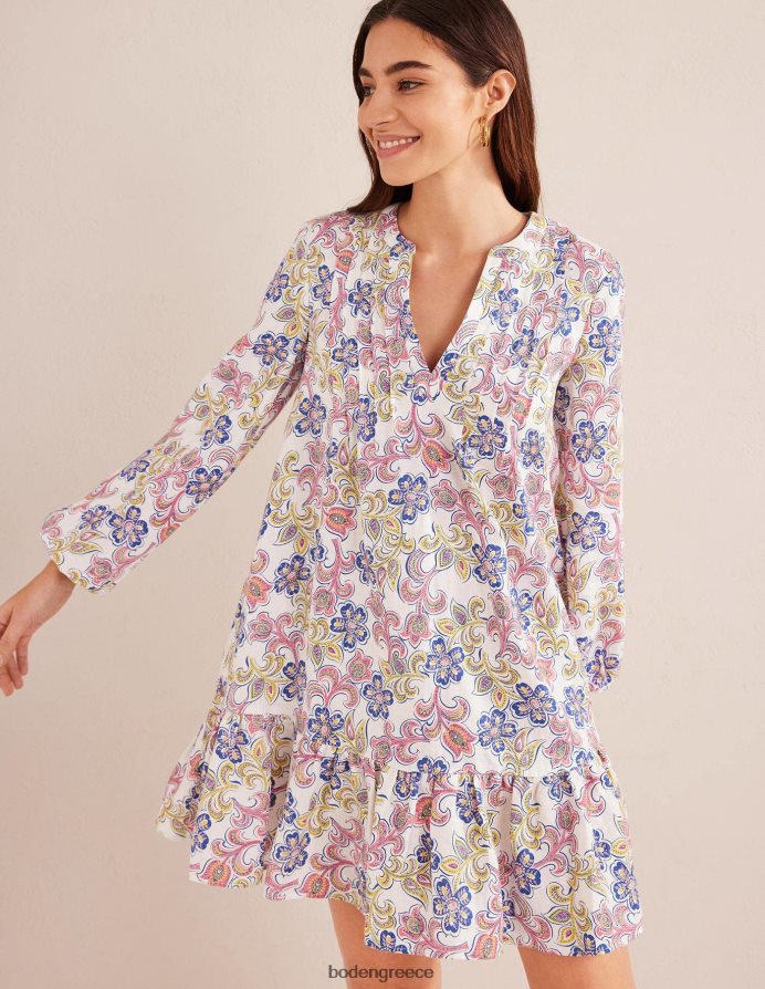 ιβουάρ και βοτανική ταβέρνα είδη ένδυσης Μίνι λινό φόρεμα σε επίπεδα Boden γυναίκες 464PH81034