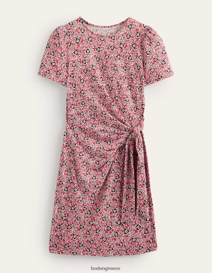 στροβιλισμός ντομάτας & τριφυλλιού είδη ένδυσης φόρεμα ζέρσεϊ μπροστά με κόμπο Boden γυναίκες 464PH81050