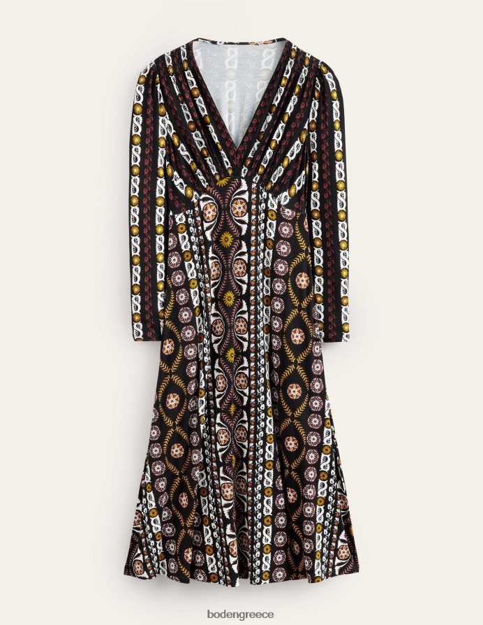 μαύρη & πλούσια ρίγα είδη ένδυσης τζέρσεϊ μίντι φόρεμα τσαγιού Boden γυναίκες 464PH81051