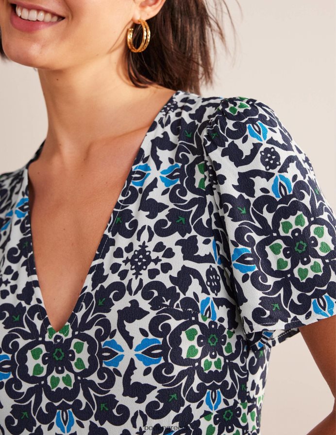 ναυτικό & χλιδάτο πόμο είδη ένδυσης Μάξι φόρεμα με λαιμόκοψη Boden γυναίκες 464PH81057