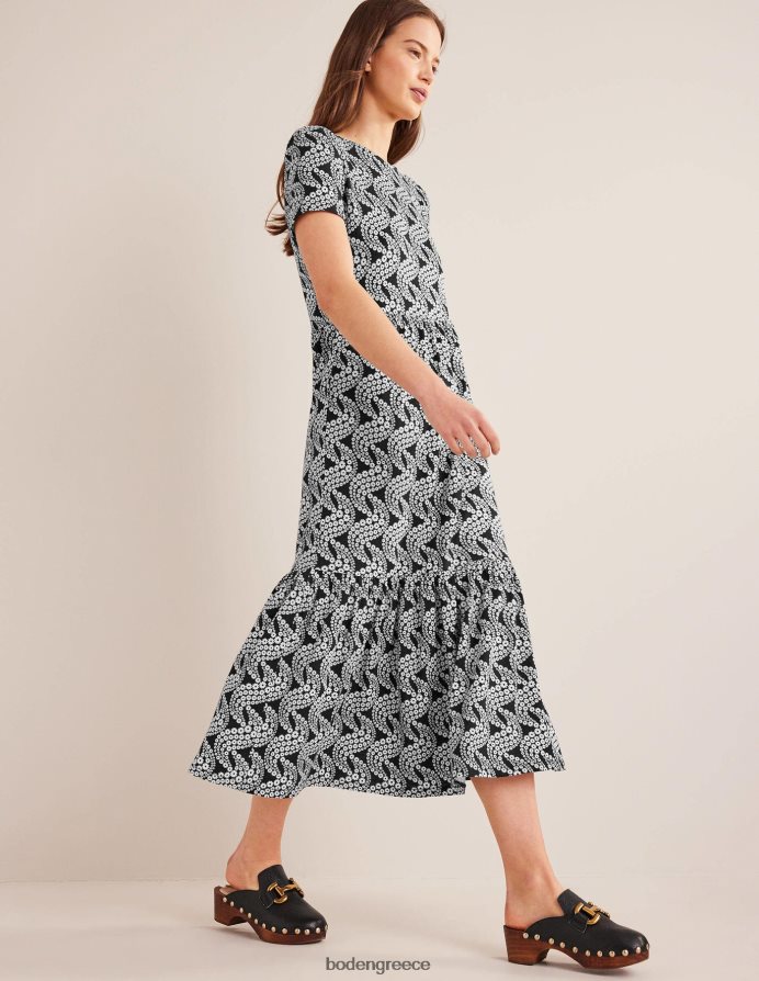 μαύρο & μαργαρίτα στροβιλισμού είδη ένδυσης μίντι φόρεμα από ζέρσεϊ σε επίπεδα Boden γυναίκες 464PH81110