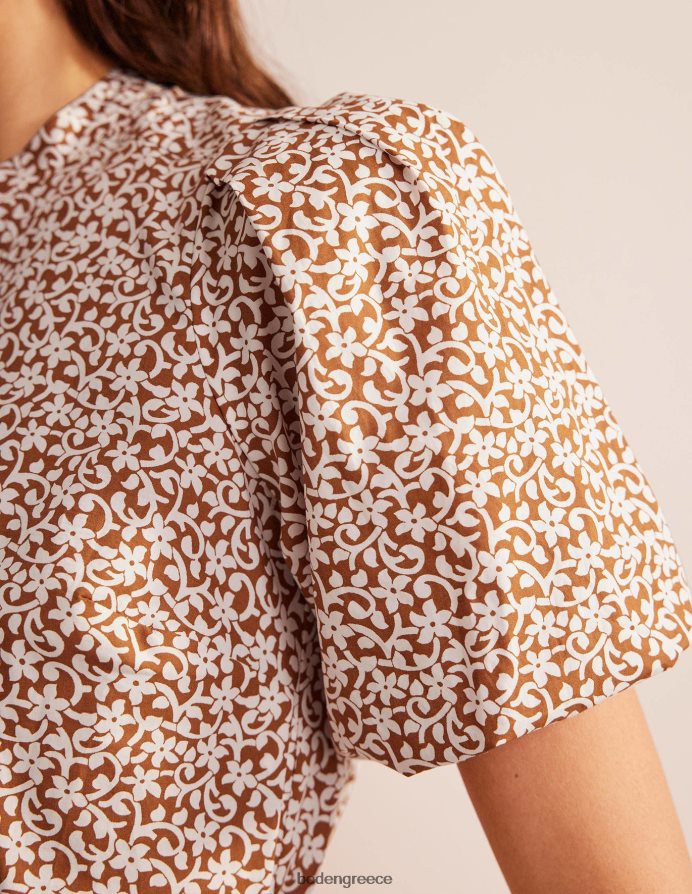 κολοκύθα & στέλεχος λουλουδιών είδη ένδυσης κοντομάνικο πουκάμισο φόρεμα Boden γυναίκες 464PH81116