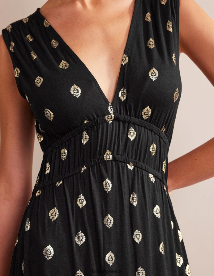 μαύρο & ήρεμο φύλλο είδη ένδυσης τζέρσεϊ μάξι φόρεμα Boden γυναίκες 464PH81130