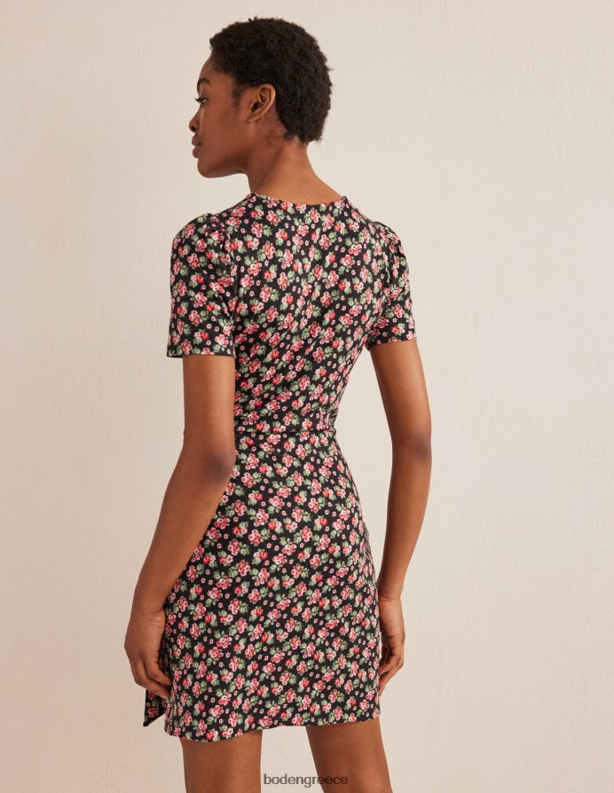 τριαντάφυλλο μαύρο & διαμάντι είδη ένδυσης φόρεμα ζέρσεϊ μπροστά με κόμπο Boden γυναίκες 464PH81145