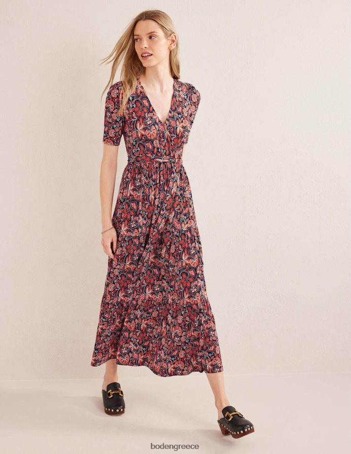 σκουριά & ανατολίτικο κρίνο είδη ένδυσης μάξι φόρεμα ζέρσεϊ σε επίπεδα Boden γυναίκες 464PH81148