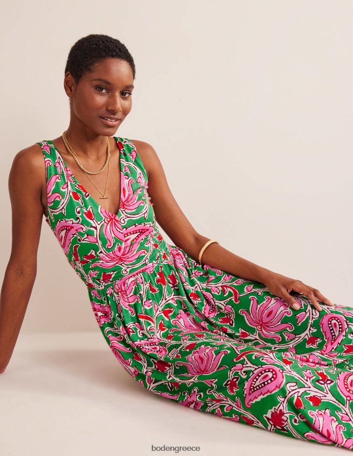 ασβέστη & βοτανικό κλήμα είδη ένδυσης αμάνικο φόρεμα ζέρσεϊ μάξι Boden γυναίκες 464PH81151