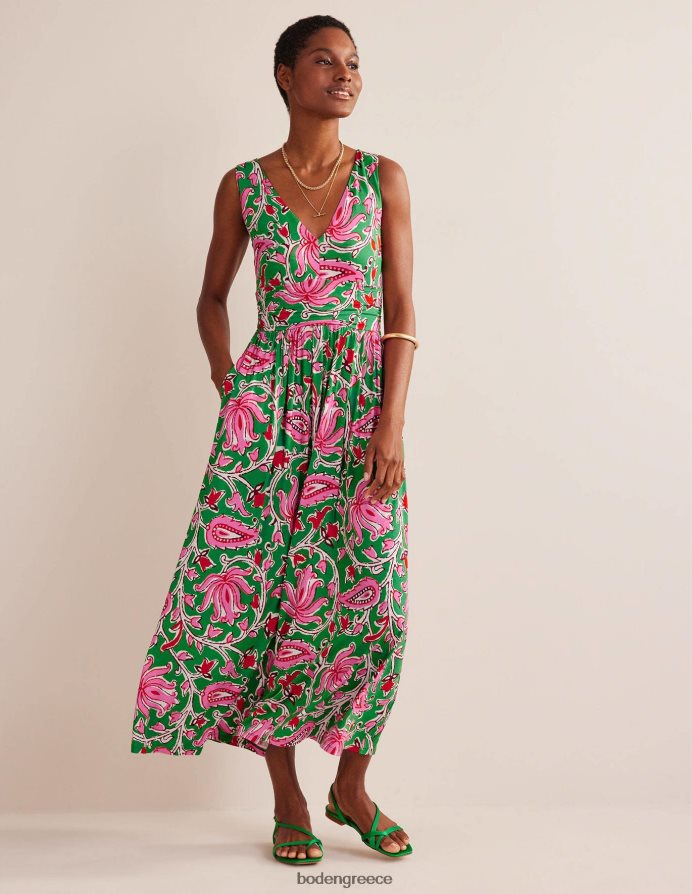 ασβέστη & βοτανικό κλήμα είδη ένδυσης αμάνικο φόρεμα ζέρσεϊ μάξι Boden γυναίκες 464PH81151