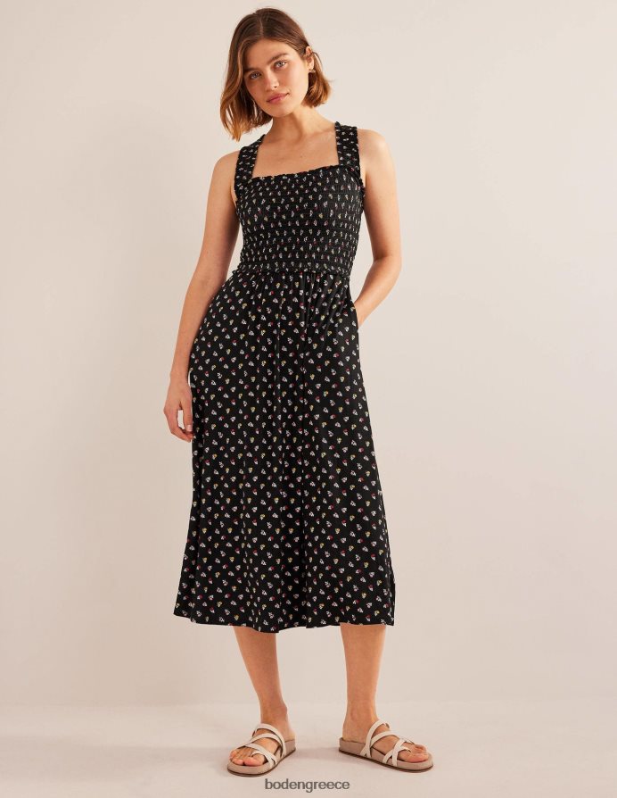 μαύρη & γλυκιά μαργαρίτα είδη ένδυσης μίντι φόρεμα ζέρσεϊ χιαστί πίσω Boden γυναίκες 464PH81157