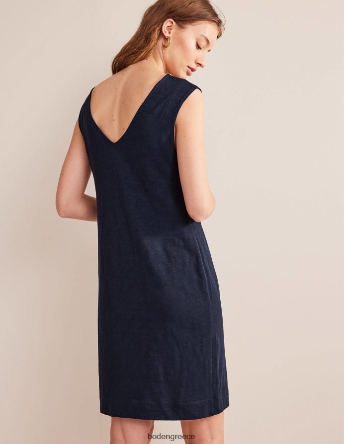 ΠΟΛΕΜΙΚΟ ΝΑΥΤΙΚΟ είδη ένδυσης αμάνικο φόρεμα αλλαγής ζέρσεϊ Boden γυναίκες 464PH81170