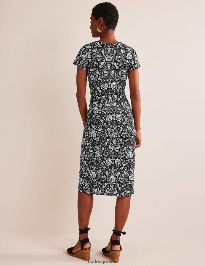 κλωνάρι μαύρο & γαρδένιας είδη ένδυσης Μίντι φόρεμα στήλης ζέρσεϊ Boden γυναίκες 464PH81175