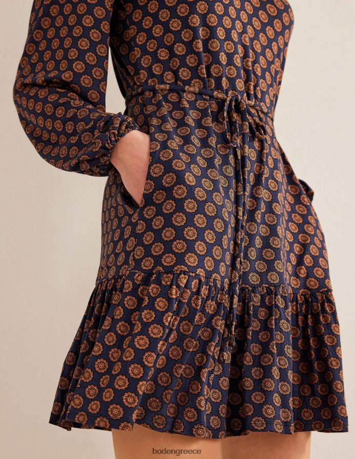 γαλλικό ναυτικό και γεωγραφικό ηλίανθο είδη ένδυσης φόρεμα ζέρσεϊ με εγκοπή Boden γυναίκες 464PH81185