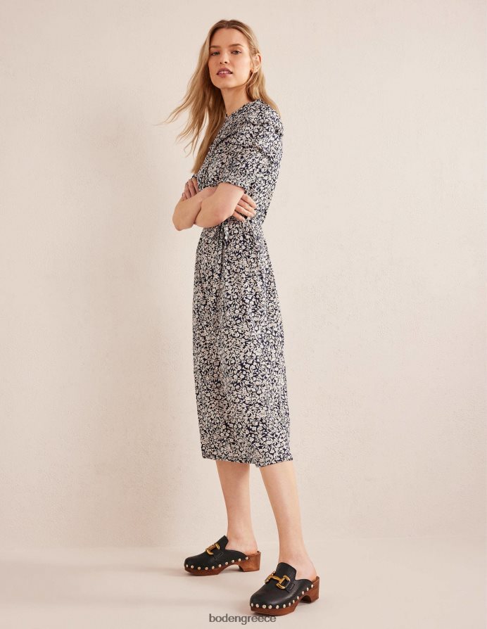 γαλλικό ναυτικό & αφηρημένο κλήμα είδη ένδυσης μίντι φόρεμα ζέρσεϊ λεπτομέρεια γιοκ Boden γυναίκες 464PH81208