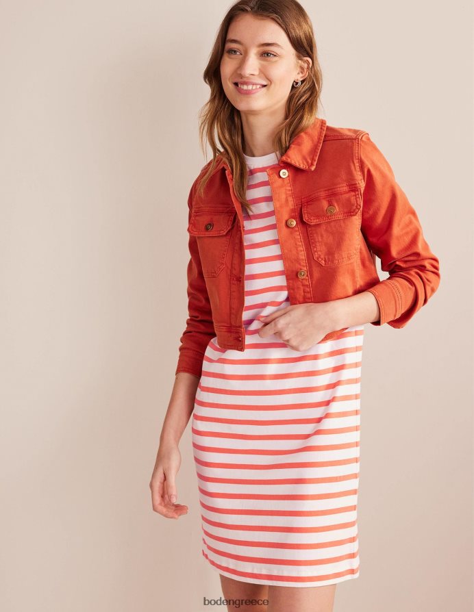 λωρίδα ελεφαντόδοντου και λωτού είδη ένδυσης τζέρσεϊ μίνι μπλουζάκι Boden γυναίκες 464PH81253