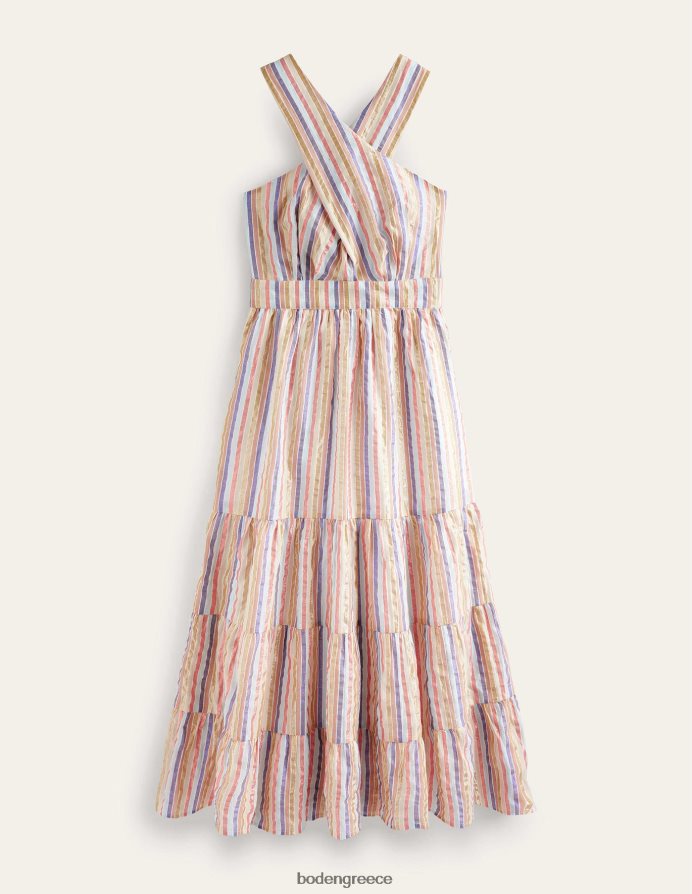 μεταλλικό πολύχρωμο είδη ένδυσης μάξι φόρεμα με μεταλλική ρίγα Boden γυναίκες 464PH81261
