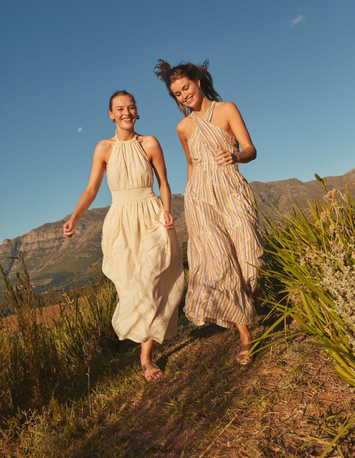 μεταλλικό πολύχρωμο είδη ένδυσης μάξι φόρεμα με μεταλλική ρίγα Boden γυναίκες 464PH81261