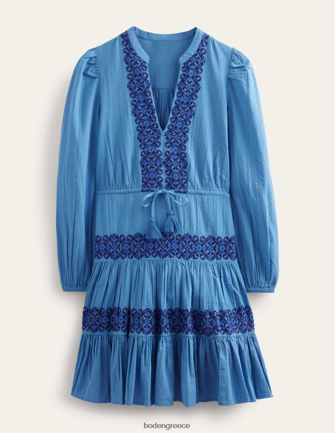μπλε πορσελάνη είδη ένδυσης κλιμακωτό κεντημένο φόρεμα Boden γυναίκες 464PH81297