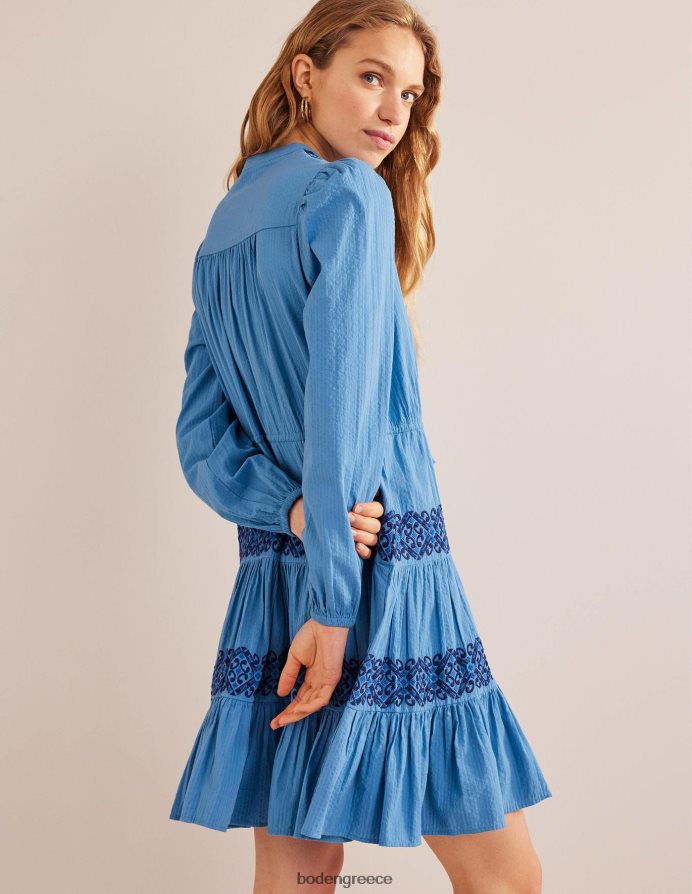 μπλε πορσελάνη είδη ένδυσης κλιμακωτό κεντημένο φόρεμα Boden γυναίκες 464PH81297