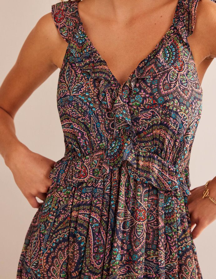 ελαφρύ ναυτικό & παλάτι είδη ένδυσης μάξι φόρεμα με βολάν Boden γυναίκες 464PH813