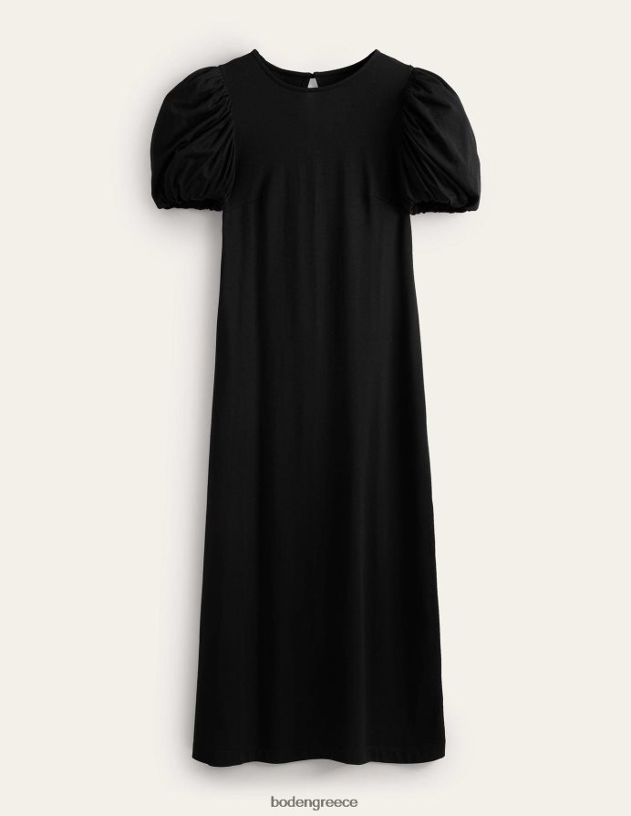 μαύρος είδη ένδυσης Μίντι φόρεμα ζέρσεϊ με φουσκωτά μανίκια Boden γυναίκες 464PH81322