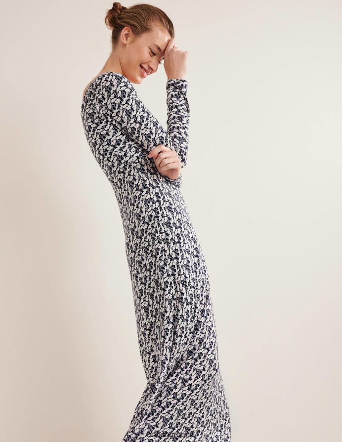 γαλλικό ναυτικό και αμπέλι παπαρούνας είδη ένδυσης μίντι φόρεμα ζέρσεϊ αγαπημένη Boden γυναίκες 464PH81324