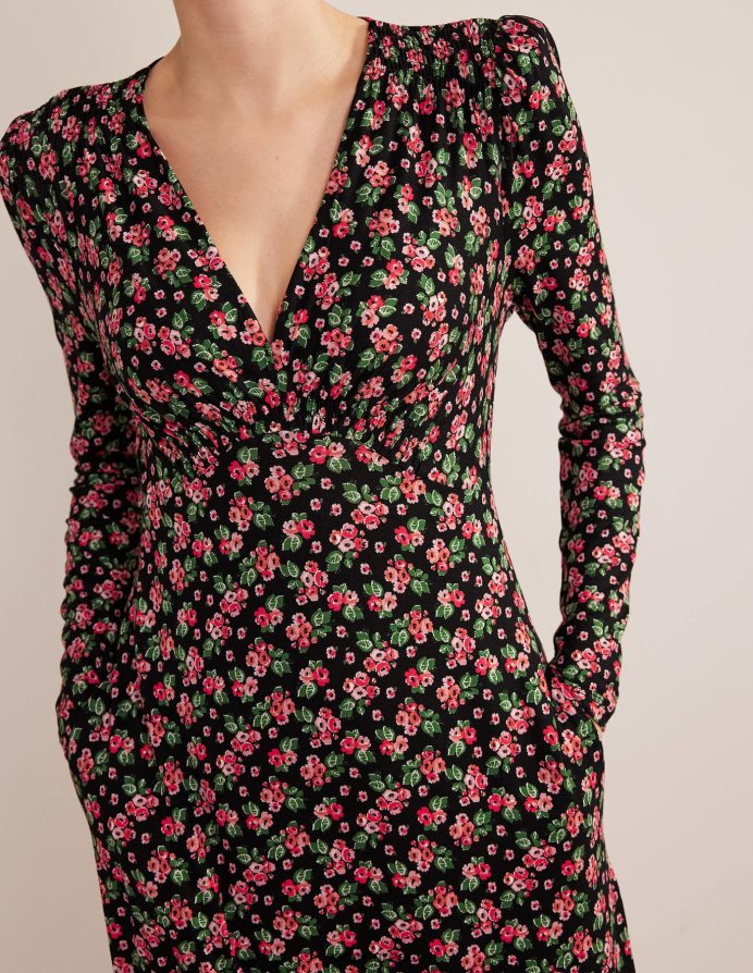 τριαντάφυλλο μαύρο & διαμάντι είδη ένδυσης τζέρσεϊ μίντι φόρεμα τσαγιού Boden γυναίκες 464PH81400