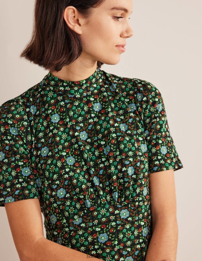 στροβιλισμός μαύρου & γαρδένιας είδη ένδυσης Μίνι φόρεμα ζέρσεϊ Boden γυναίκες 464PH81403