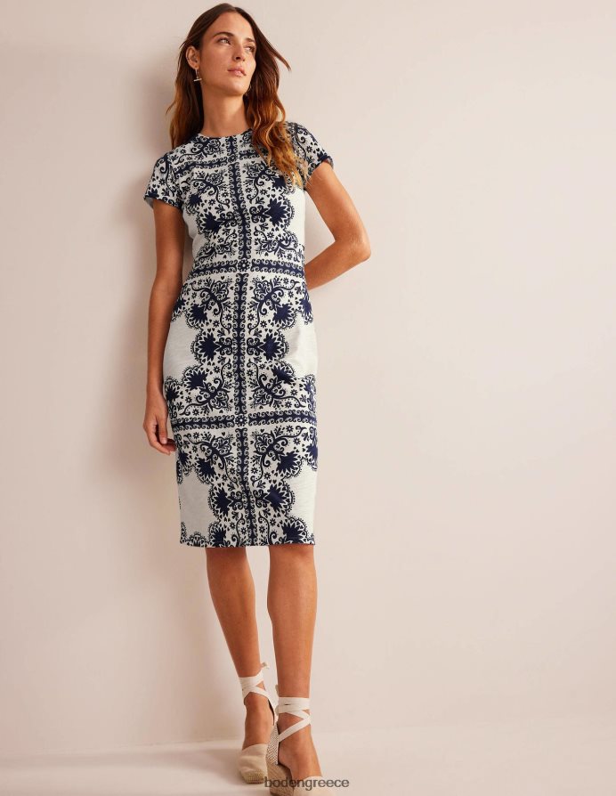 ναυτικό & τοποθέτηση λουλουδιών είδη ένδυσης Μίντι φόρεμα στήλης ζέρσεϊ Boden γυναίκες 464PH81405