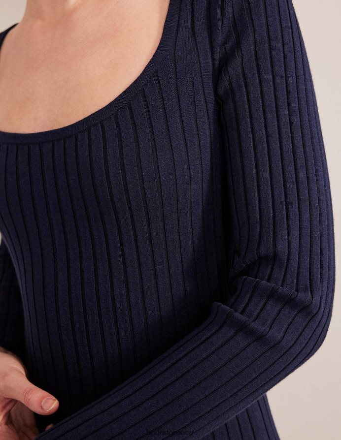 ΠΟΛΕΜΙΚΟ ΝΑΥΤΙΚΟ είδη ένδυσης μίντι φόρεμα πλεκτό με λαιμόκοψη Boden γυναίκες 464PH81478