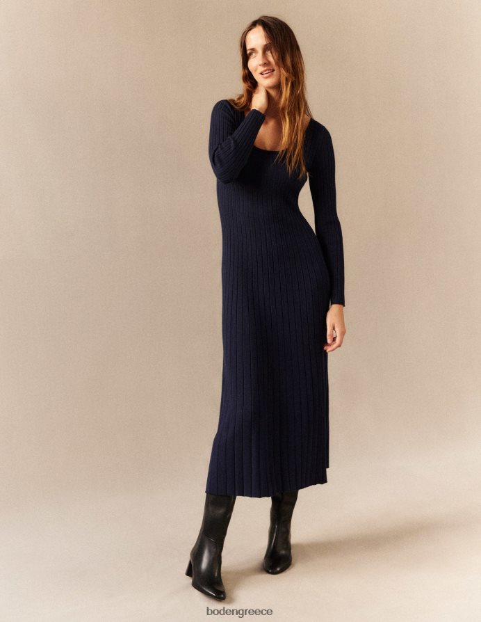 ΠΟΛΕΜΙΚΟ ΝΑΥΤΙΚΟ είδη ένδυσης μίντι φόρεμα πλεκτό με λαιμόκοψη Boden γυναίκες 464PH81478