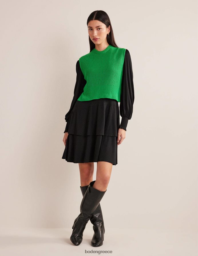 μαύρος είδη ένδυσης Μίνι φόρεμα ζέρσεϊ σε επίπεδα Boden γυναίκες 464PH81497