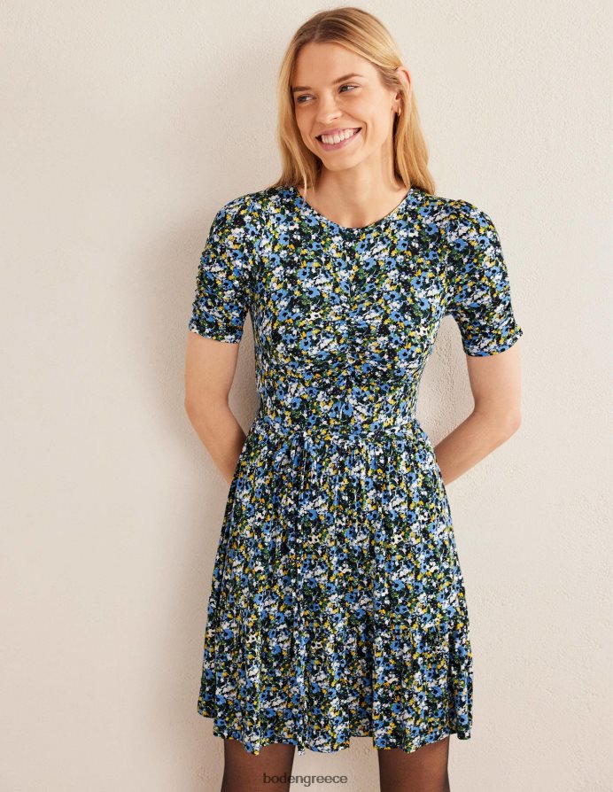 λιναρόσπορος & ζωγραφική ανθίδα είδη ένδυσης Μίνι φόρεμα ζέρσεϊ με ρουστίκ μπούστο Boden γυναίκες 464PH81509