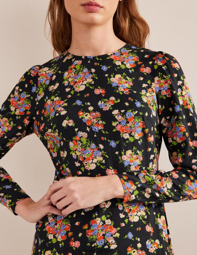 μαύρο & άγριο σύμπλεγμα είδη ένδυσης φόρεμα με λαιμόκοψη και λάμψη Boden γυναίκες 464PH81510