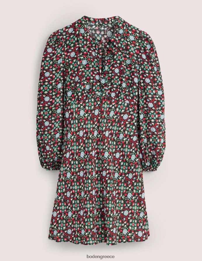 στροβιλισμός μαύρου & γαρδένιας είδη ένδυσης φόρεμα πουκάμισο με λαιμόκοψη Boden γυναίκες 464PH81559