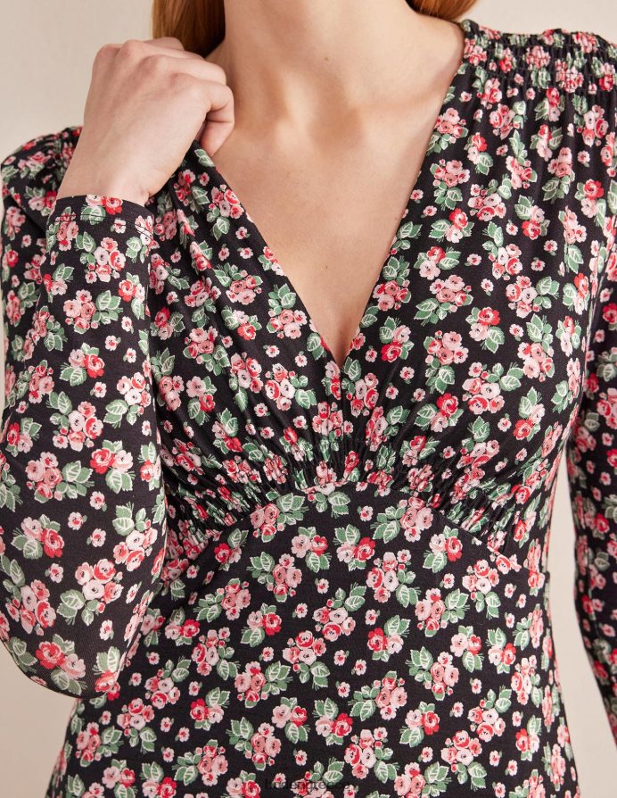 τριαντάφυλλο μαύρο & διαμάντι είδη ένδυσης Μίνι φόρεμα τσαγιού ζέρσεϊ Boden γυναίκες 464PH81603