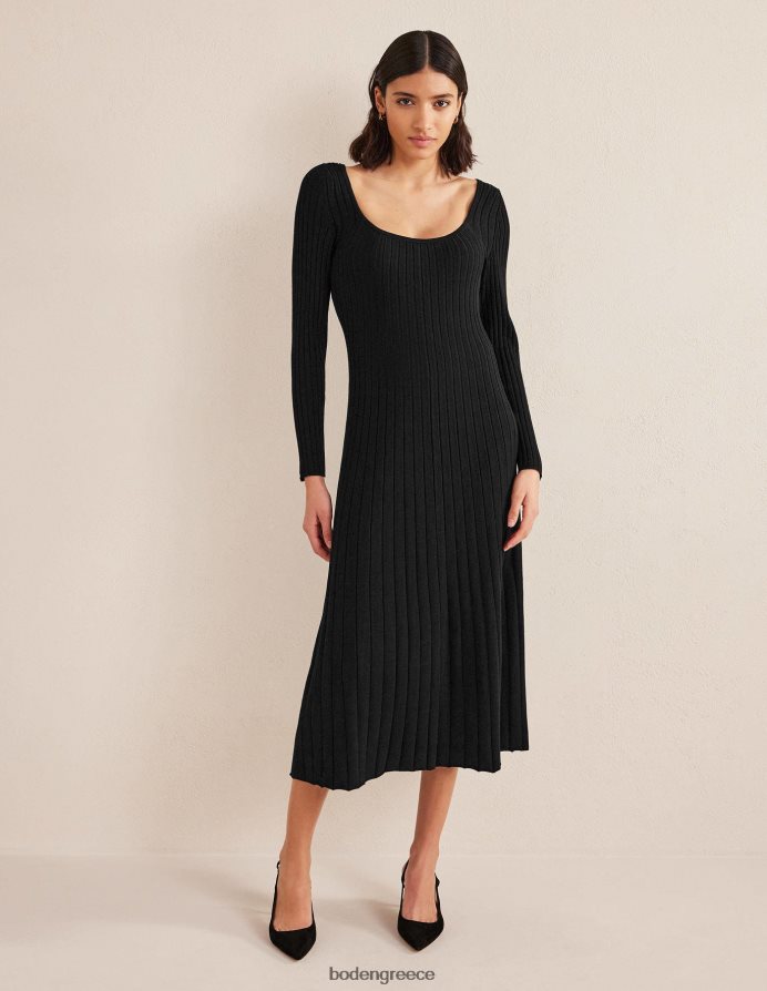 μαύρος είδη ένδυσης μίντι φόρεμα πλεκτό με λαιμόκοψη Boden γυναίκες 464PH81613