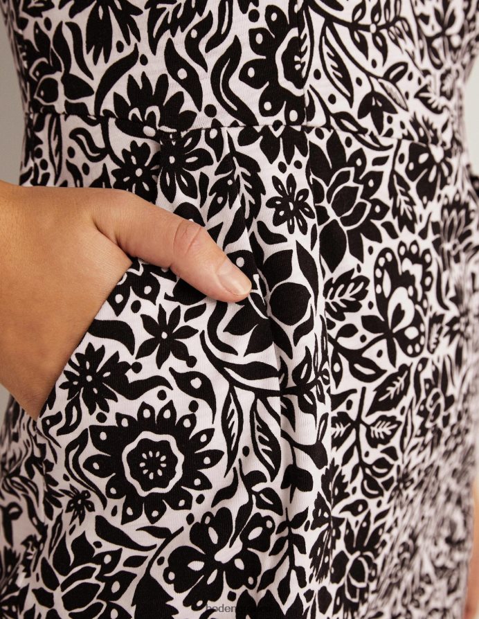 μαύρο & φύλλωμα άνθιση είδη ένδυσης φόρεμα τζέρσεϊ Boden γυναίκες 464PH81626